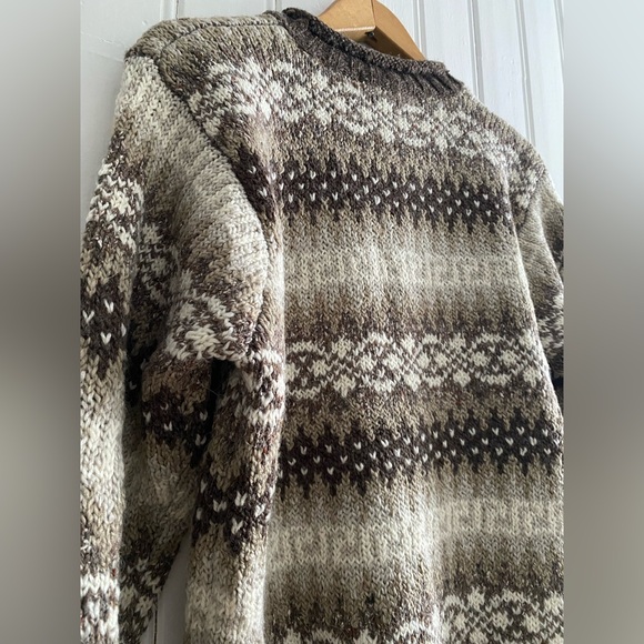 VINTAGE CASUAL CONNECTION Crewneck wool blend nordic fair isle sweater medium - Picture 14 of 15